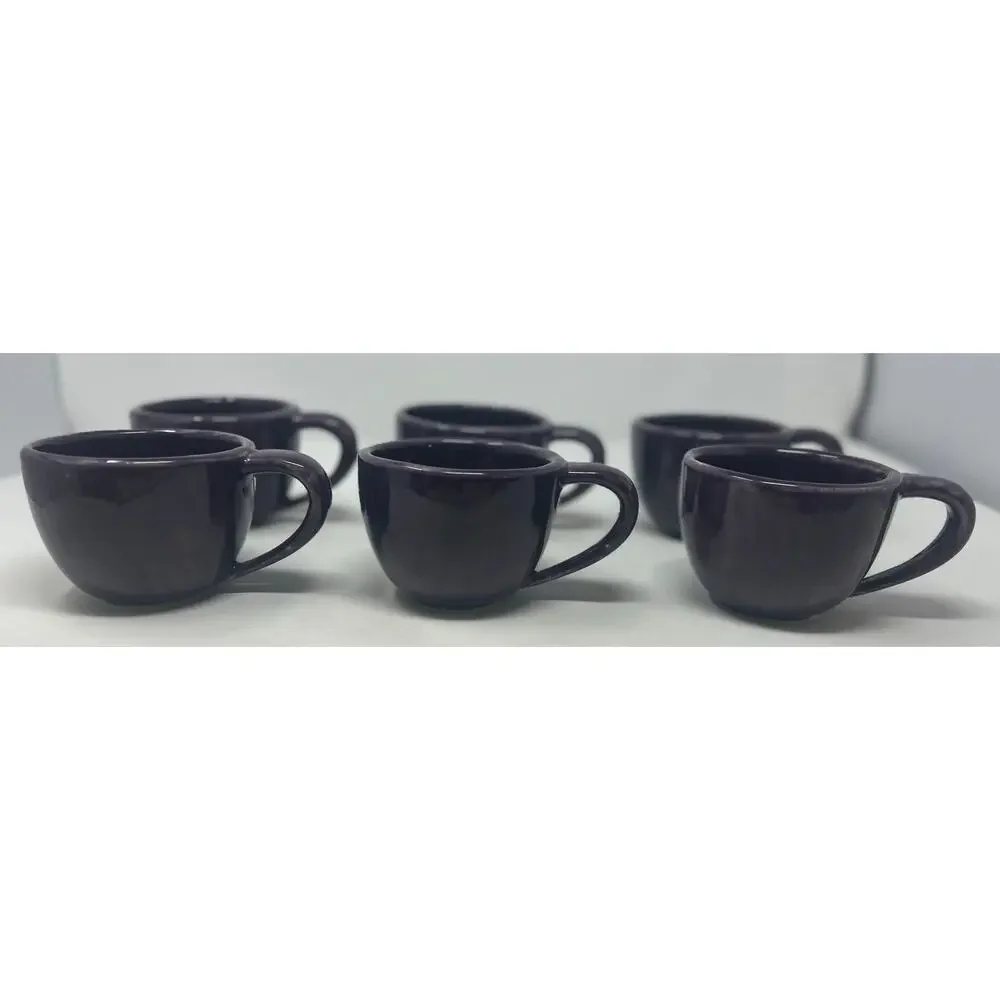 Pottery Barn Sausalito Vintage Thick Heavy Purple Mug Set‎ of 6